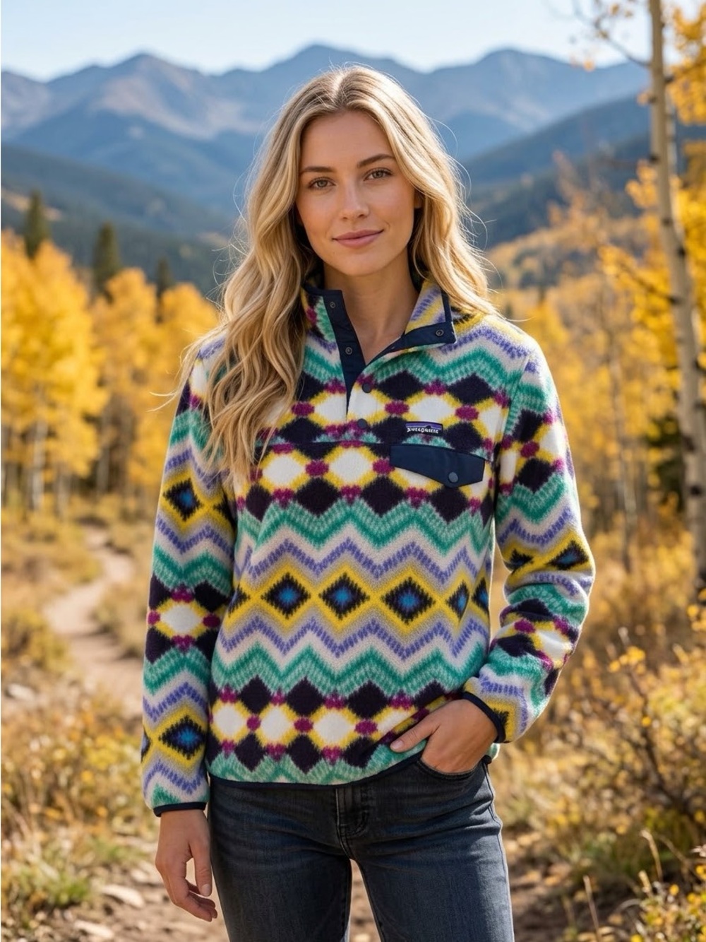 PATAGONIA Synchilla Snap-T Timber Twist Geometric Fleece Pullover